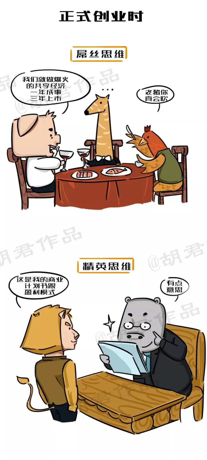 一張圖看懂創業路上的屌絲思維和精英思維3
